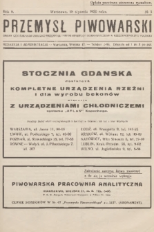 Przemysł Piwowarski : organ Centralnego Związku Przemysłu Piwowarskiego i Słodowniczego w Rzeczypospolitej Polskiej. R.8, 1930, № 3