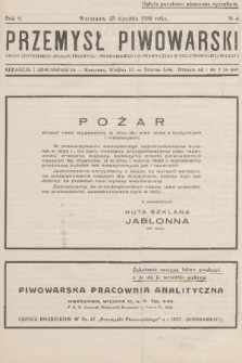 Przemysł Piwowarski : organ Centralnego Związku Przemysłu Piwowarskiego i Słodowniczego w Rzeczypospolitej Polskiej. R.8, 1930, № 4