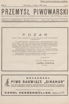 Przemysł Piwowarski : organ Centralnego Związku Przemysłu Piwowarskiego i Słodowniczego w Rzeczypospolitej Polskiej. R.8, 1930, № 5