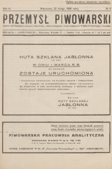 Przemysł Piwowarski : organ Centralnego Związku Przemysłu Piwowarskiego i Słodowniczego w Rzeczypospolitej Polskiej. R.8, 1930, № 8