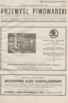 Przemysł Piwowarski : organ Centralnego Związku Przemysłu Piwowarskiego i Słodowniczego w Rzeczypospolitej Polskiej. R.8, 1930, № 40