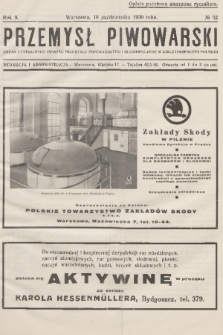 Przemysł Piwowarski : organ Centralnego Związku Przemysłu Piwowarskiego i Słodowniczego w Rzeczypospolitej Polskiej. R.8, 1930, № 42