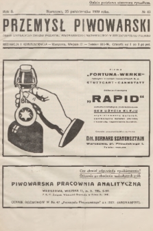 Przemysł Piwowarski : organ Centralnego Związku Przemysłu Piwowarskiego i Słodowniczego w Rzeczypospolitej Polskiej. R.8, 1930, № 43