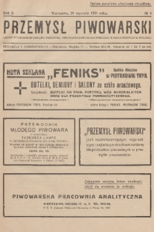 Przemysł Piwowarski : organ Centralnego Związku Przemysłu Piwowarskiego i Słodowniczego w Rzeczypospolitej Polskiej. R.9, 1931, № 4