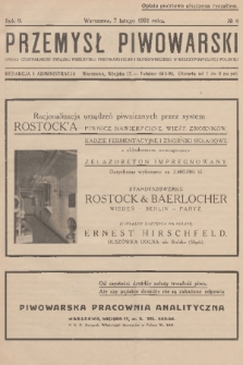 Przemysł Piwowarski : organ Centralnego Związku Przemysłu Piwowarskiego i Słodowniczego w Rzeczypospolitej Polskiej. R.9, 1931, № 6