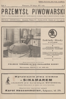 Przemysł Piwowarski : organ Centralnego Związku Przemysłu Piwowarskiego i Słodowniczego w Rzeczypospolitej Polskiej. R.9, 1931, № 9