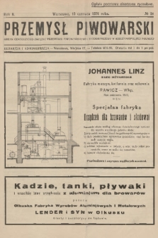 Przemysł Piwowarski : organ Centralnego Związku Przemysłu Piwowarskiego i Słodowniczego w Rzeczypospolitej Polskiej. R.9, 1931, № 24