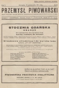 Przemysł Piwowarski : organ Centralnego Związku Przemysłu Piwowarskiego i Słodowniczego w Rzeczypospolitej Polskiej. R.9, 1931, № 41