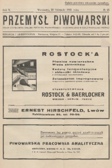Przemysł Piwowarski : organ Centralnego Związku Przemysłu Piwowarskiego i Słodowniczego w Rzeczypospolitej Polskiej. R.9, 1931, № 48