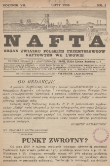 Nafta : organ Związku Polskich Przemysłowców Naftowych we Lwowie. R.7, 1928, nr 2