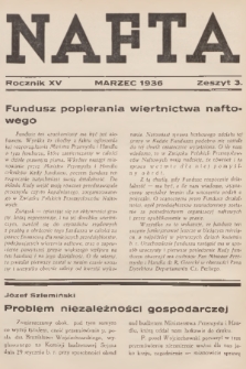 Nafta. R.15, 1936, Zeszyt 3