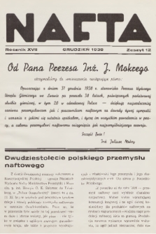 Nafta. R.17, 1938, Zeszyt 12