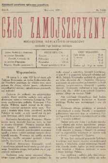 Głos Zamojszczyzny : miesięcznik oświatowo - społeczny. R.2, 1929, nr 3