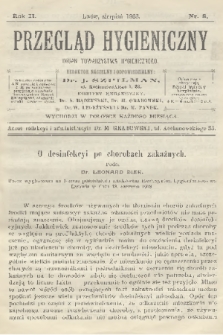 Przegląd Hygieniczny : organ Towarzystwa Hygienicznego. R.2, 1903, nr 8 + dod.