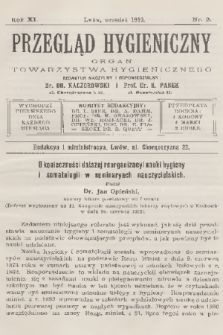 Przegląd Hygieniczny : organ Towarzystwa Hygienicznego. R.11, 1912, nr 9