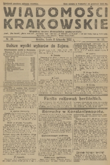 Wiadomości Krakowskie : wspólny organ dzienników krakowskich : „Czas”, „Głos Narodu”, „Goniec Krakowski”, „Ilustrowany Kuryer Codzienny”, „N. Reforma”, „N. Dziennik” - na czas strajku drukarzy. [R.1], 1922, nr 20