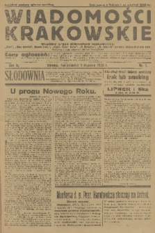 Wiadomości Krakowskie : wspólny organ dzienników krakowskich : „Czas”, „Głos Narodu”, „Goniec Krak.”, „Ilustr. Kuryer Codz.”, „N. Reforma”, „N. Dziennik” na czas strajku drukarzy krak. R.2, 1923, nr 1