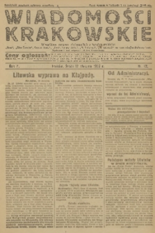 Wiadomości Krakowskie : wspólny organ dzienników krakowskich : „Czas”, „Głos Narodu”, „Goniec Krak.”, „Ilustr. Kuryer Codz.”, „N. Reforma”, „N. Dziennik” na czas strajku drukarzy krak. R.2, 1923, nr 12