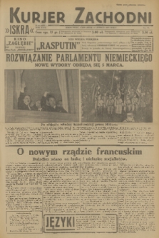 Kurjer Zachodni Iskra : dziennik polityczny, gospodarczy i literacki. R.24, 1933, nr 33