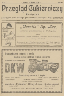 Przegląd Cukierniczy : miesięcznik przemysłu cukierniczego, przetworów owocowych i branż pokrewnych. R.4, 1929, nr 3 + wkładka