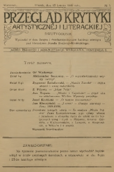 Przegląd Krytyki Artystycznej i Literackiej. [R.1], 1909, № 3