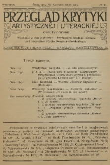 Przegląd Krytyki Artystycznej i Literackiej. [R.1], 1909, № 11