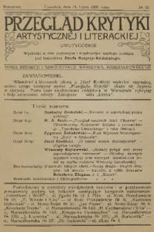 Przegląd Krytyki Artystycznej i Literackiej. [R.1], 1909, № 12