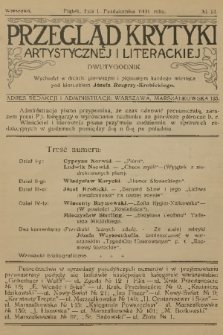 Przegląd Krytyki Artystycznej i Literackiej. [R.1], 1909, № 14