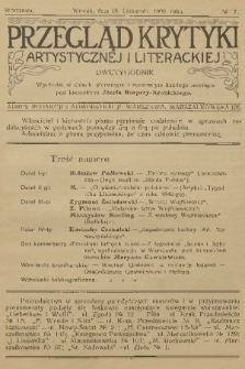 Przegląd Krytyki Artystycznej i Literackiej. [R.1], 1909, № 17