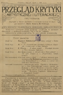 Przegląd Krytyki Artystycznej i Literackiej. [R.1], 1909, № 19