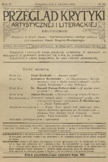 Przegląd Krytyki Artystycznej i Literackiej. R.2, 1910, № 25