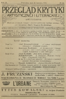 Przegląd Krytyki Artystycznej i Literackiej. R.2, 1910, № 26