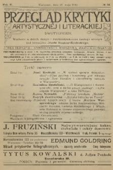 Przegląd Krytyki Artystycznej i Literackiej. R.2, 1910, № 28