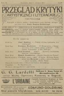 Przegląd Krytyki Artystycznej i Literackiej. R.2, 1910, № 29