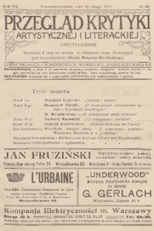 Przegląd Krytyki Artystycznej i Literackiej. R.3, 1911, № 38