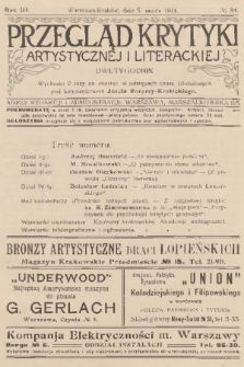 Przegląd Krytyki Artystycznej i Literackiej. R.3, 1911, № 39