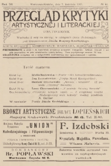 Przegląd Krytyki Artystycznej i Literackiej. R.3, 1911, № 41