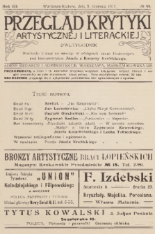 Przegląd Krytyki Artystycznej i Literackiej. R.3, 1911, № 44