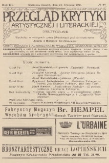 Przegląd Krytyki Artystycznej i Literackiej. R.3, 1911, № 49
