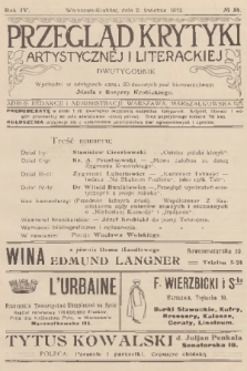 Przegląd Krytyki Artystycznej i Literackiej. R.4, 1912, № 54