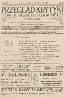Przegląd Krytyki Artystycznej i Literackiej. R.4, 1912, № 56