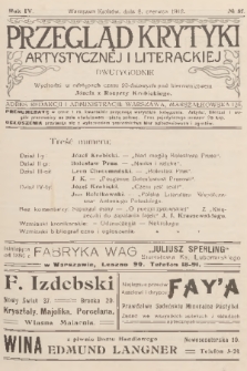 Przegląd Krytyki Artystycznej i Literackiej. R.4, 1912, № 57