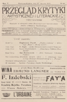Przegląd Krytyki Artystycznej i Literackiej. R.5, 1913, № 62