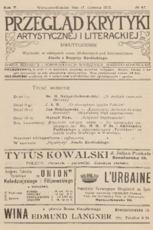 Przegląd Krytyki Artystycznej i Literackiej. R.5, 1913, № 67