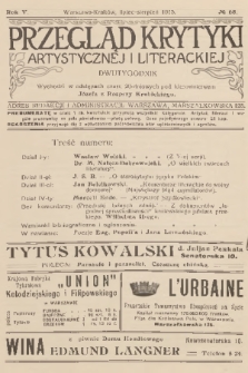 Przegląd Krytyki Artystycznej i Literackiej. R.5, 1913, № 68