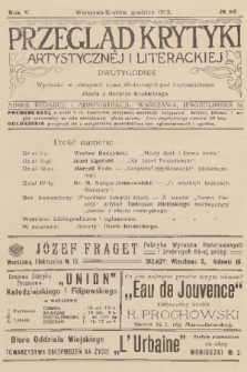 Przegląd Krytyki Artystycznej i Literackiej. R.5, 1913, № 69