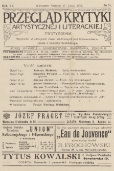 Przegląd Krytyki Artystycznej i Literackiej. R.6, 1914, № 74