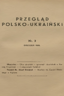 Przegląd Polsko-Ukraiński. 1934, nr 3