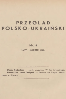 Przegląd Polsko-Ukraiński. 1935, nr 4