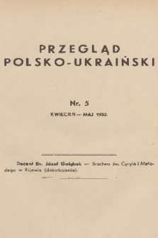 Przegląd Polsko-Ukraiński. 1935, nr 5
